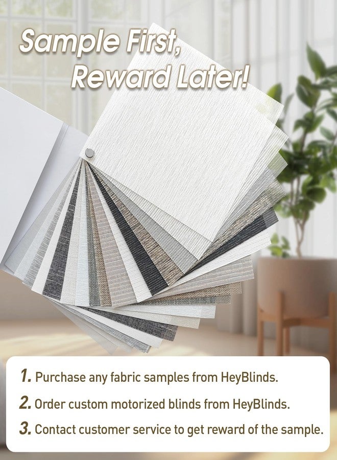 ستائر HeyBlinds الآلية مع جهاز تحكم عن بعد، ستائر ذكية للنوافذ، ترشيح الضوء، متوافقة مع Alexa (عينات أقمشة ستائر الرول لترشيح الضوء) - Image 2